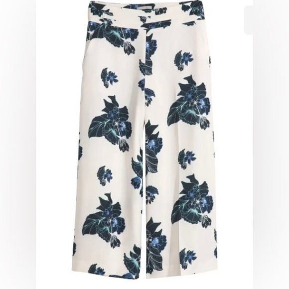 H&M FLORAL PATTERN CULOTTES SIZE 8 SIDE ZIPPER TWO SIDE POCKETS - Picture 4 of 8